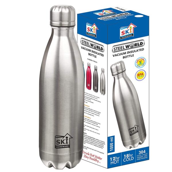 Mannat Stainless Steel Vacuum Insulated Water Bottle 1000ml - Image 4