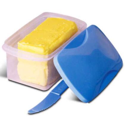 Mannat Plastic Butter Box with Lid and Knife for Kitchen Multicolor